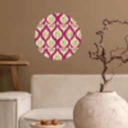 Retro - Floraal - Paars Wandcirkel behangsticker klein 186 -sfeer1