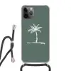Palmboom - Wit - Groen - Tropisch Hoesje iPhone 12 Pro met koord klein -3d
