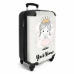 Prinses met kroon en roze hartjes NBS - Handbagage koffer - Kinderen Unisex middel -productfoto_3d