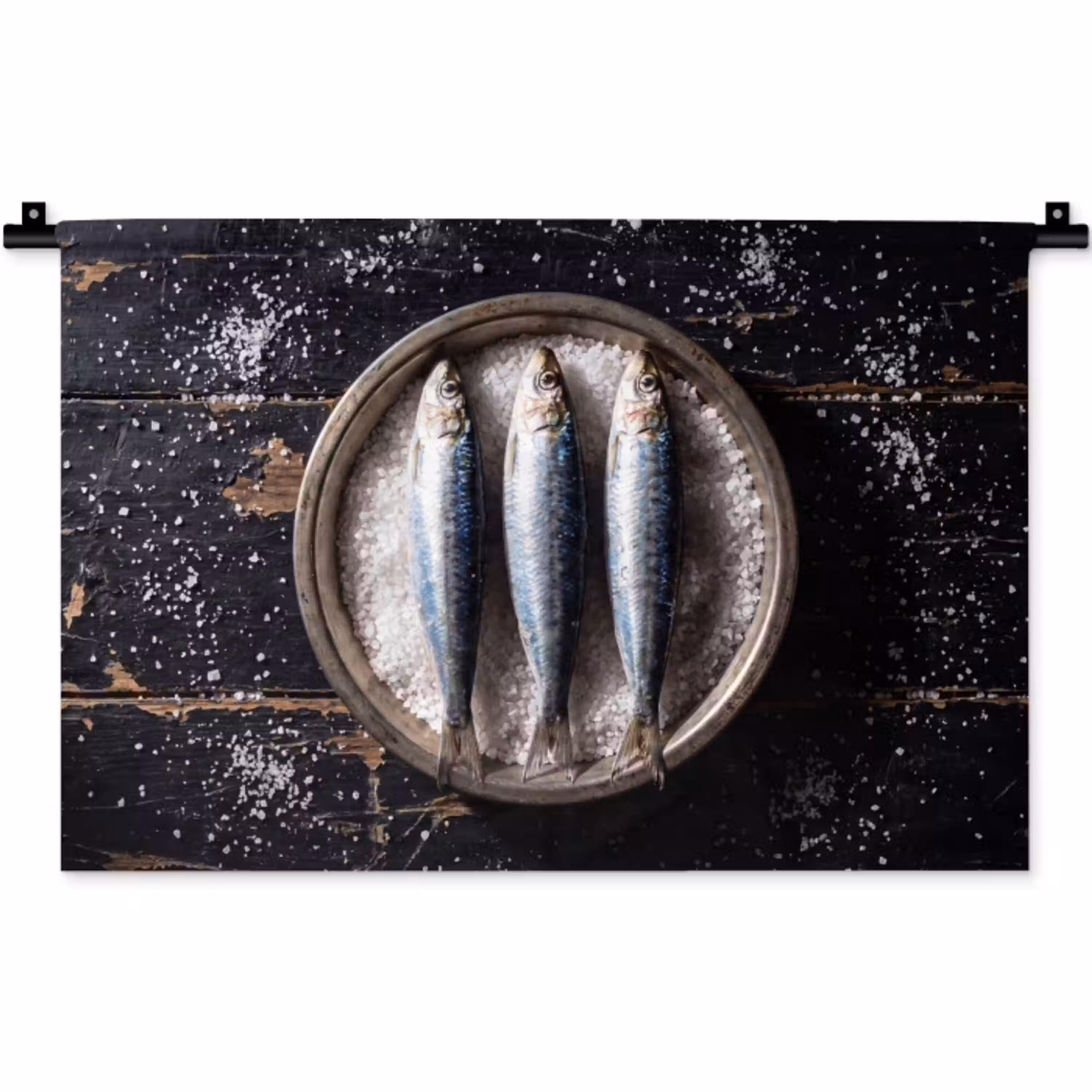 Vis - Zout - Eten Wandkleed katoen klein -zz3d