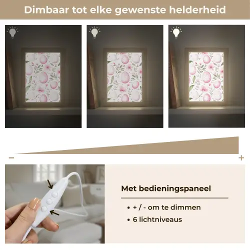 Patroon - Eieren - Roze - Pasen Light Box met kabel (Tafellamp) klein -USP_dimbaarNL