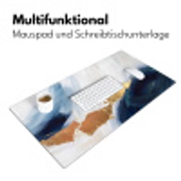 Abstract - Acryl - Blauw - Goud - Elegant Muismat XXL klein -ysfeer4_duits