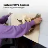 Vanille - Bloemen - Beige Inductie beschemer met haakjes klein -ky-ophangen-nl