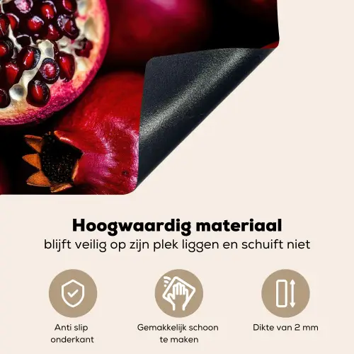 Granaatappel - Rood - Fruit Inductie beschemer met haakjes klein -ky-onderkant-nl