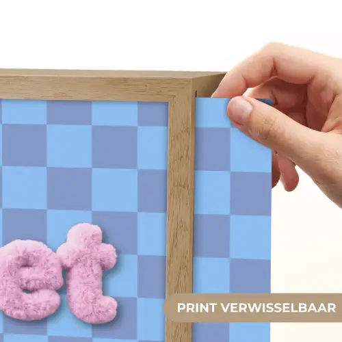 Sweet dreams - Vierkanten - Roze - Blauw Light Box met batterij (Wandlamp) middel -USP_websiteprintNL