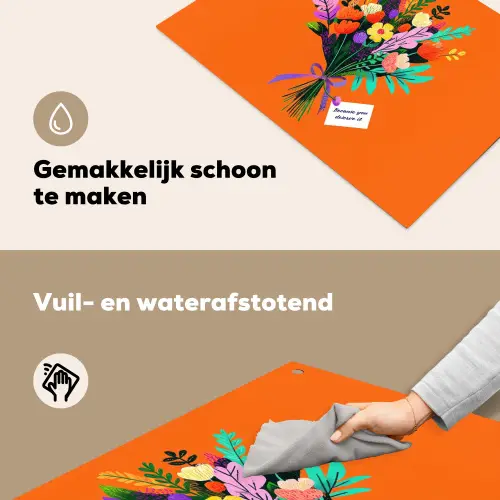 Kaartje - Boeket - Bloemen Inductie beschemer met haakjes klein -ky-schoon-nl