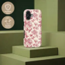Pioenrozen - Modern -  Rood Toughcase MagSafe Apple iPhone 17 klein 1017 -USP_PrintM_DE