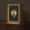 Aardbei - Goud - Zwart - Chrome Light Box met kabel (Tafellamp) klein -z3d_website