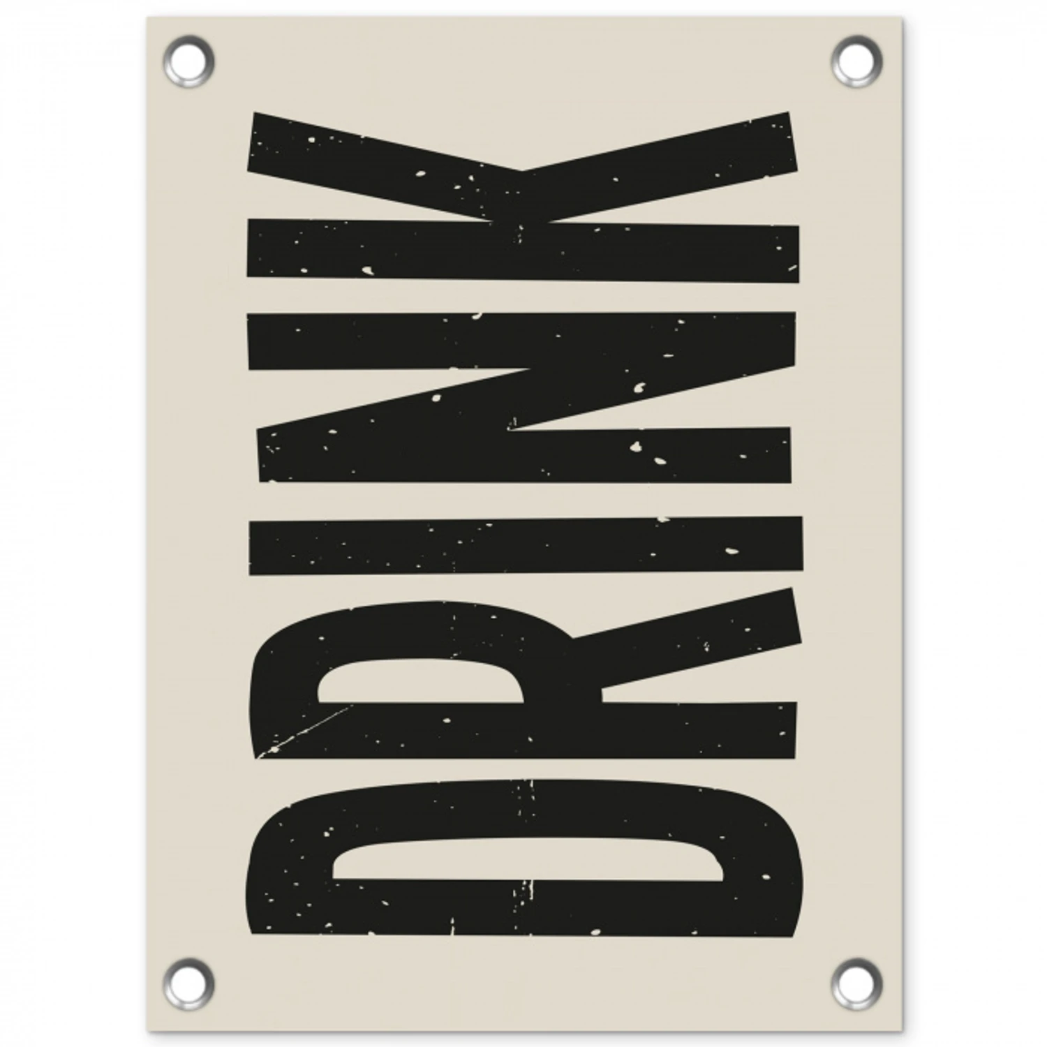 Vintage - Zwart - Decoratie - Japandi tuinposter los doek klein -3d