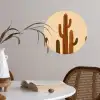 Cactus - Woestijn - Zand - Bruin Wandcirkel behangsticker klein -sfeer3