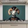 Geit - Hoorns - Kokskleding keuken achterwand spatscherm klein -3d_website