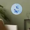 Vlinders - Sierlijk - Blauw Akoestische PET Vilt - Rond klein -sfeer2