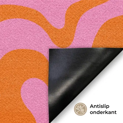 Patroon - Roze - Oranje - Abstract - Modern Deurmat klein -antislip_NL