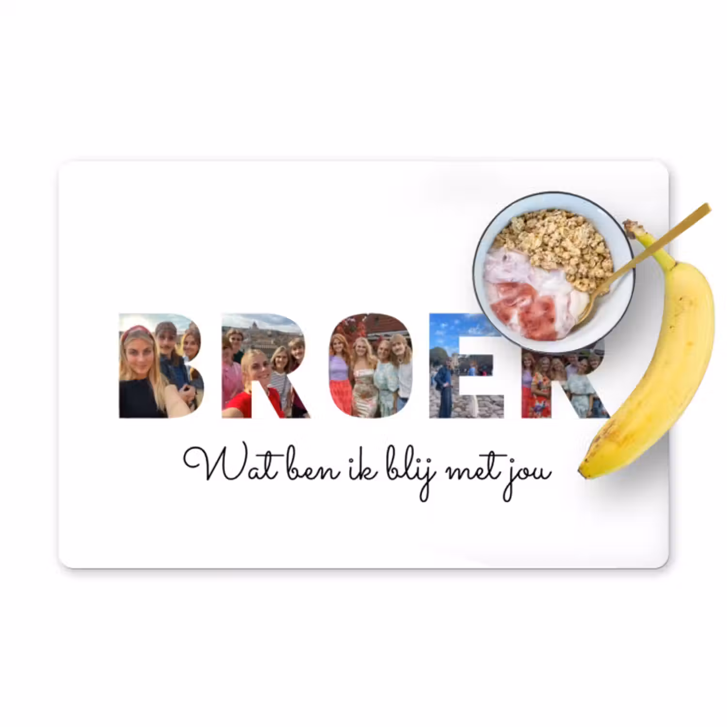 Gepersonaliseerde placemat - 6 stuks -  Broer - Lettercollage