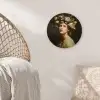 Bloemenstilte - Vrouw - Portret Wandcirkel kunststof plaat 5mm dik klein -sfeer5