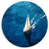 Zeilboot - Water - Abstract - Schaduw Wandcirkel plexiglas klein -3d