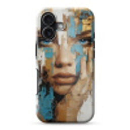 Abstract - Penseelstreken - Blauw - Gezicht Toughcase MagSafe Apple iPhone 17 klein -3d