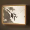Badkleding - Palmbomen - Schaduw - Tropisch Light Box met batterij (Wandlamp) middel -z3d_website