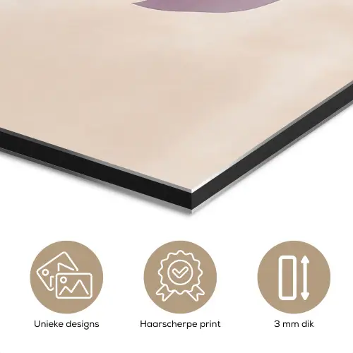 Tak - Bladeren - Minimalistisch - Beige aluminium wit klein -closeup_NL
