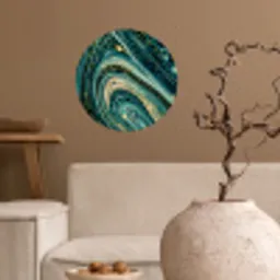 Marmerlook - Luxe - Goud - Turquoise - Glitter Wandcirkel behangsticker klein -sfeer1