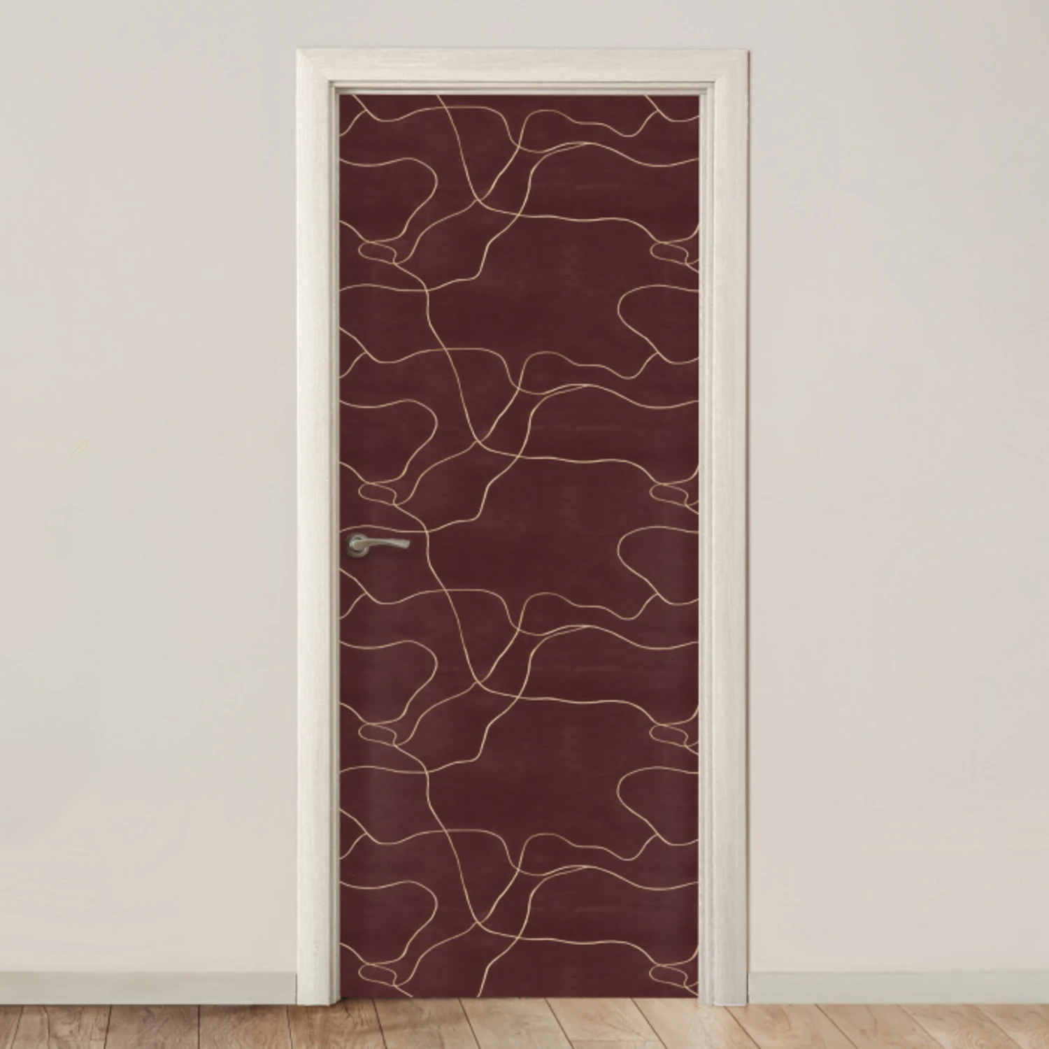 Abstract - Modern - Bruin deurposter klein 289 -3d_beige