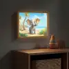 Olifant - Strand - Dieren - Meisjes - Kind Light Box met batterij (Wandlamp kind) middel -sfeer5_kind