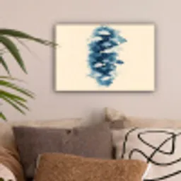 Vissen - Minimalistisch - Blauw canvas 2cm klein -sfeer1