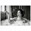 Bad - Bubbels - Zwart - Wit poster papier klein -3d