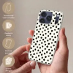 Stippen - Zwart - Wit - Print - Minimalistisch Telefoonhoesje iPhone 17 Pro Max klein -sfeer3_NL
