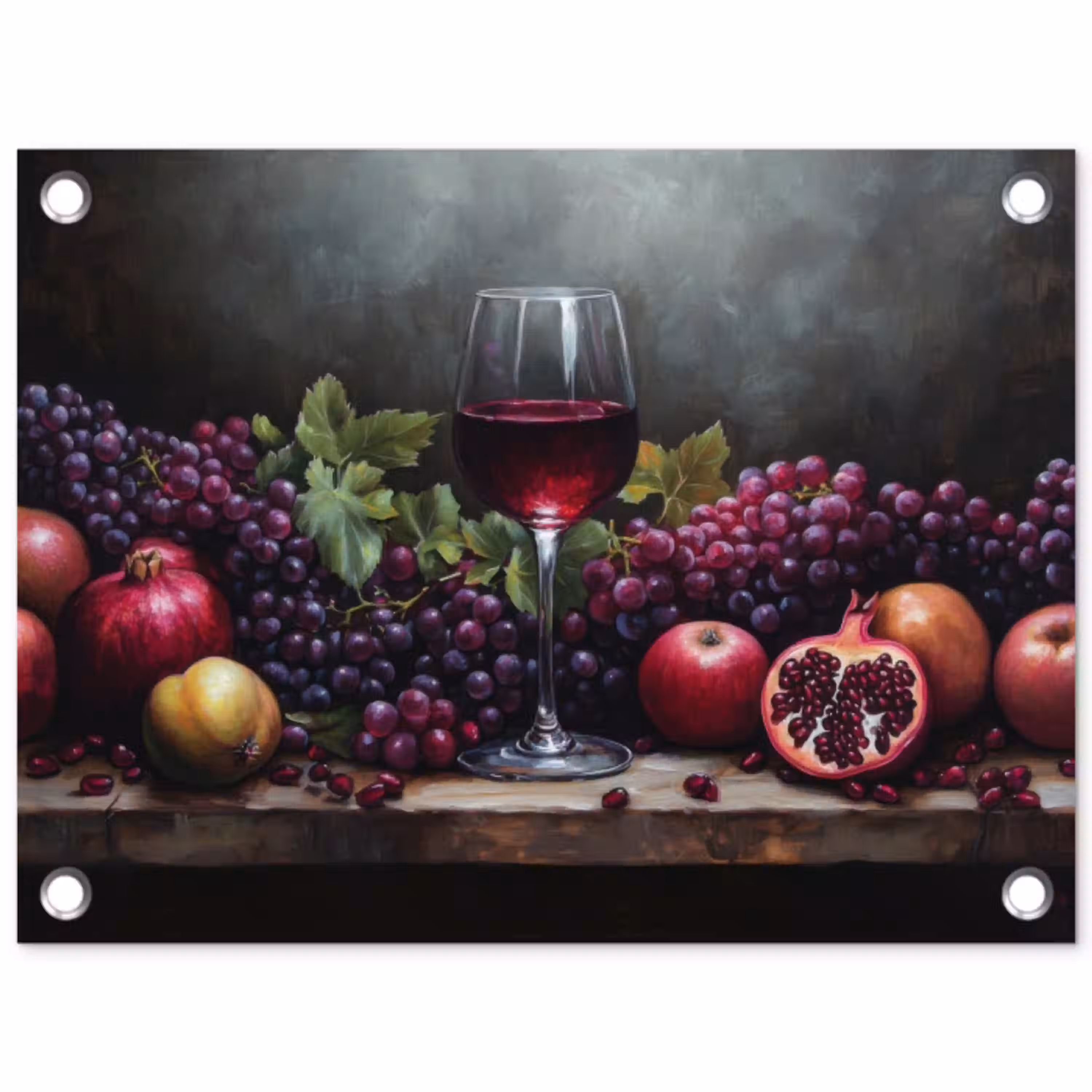 Wijn - Fruit - Stilleven tuinposter los doek klein -3d