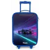 Neon - Raceauto - Lichtstrepen - Paars Kinderkoffer - Blauw klein -zz3dotto