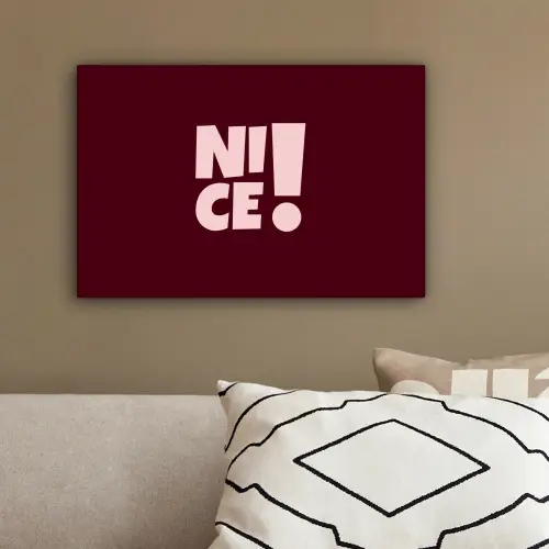 Nice - Uitroepteken - Rood canvas 2cm klein -sfeer3