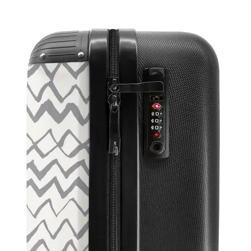 Zigzag penseelstreken in grijs NBS - Handbagage koffer - Volwassenen Unisex middel -slot