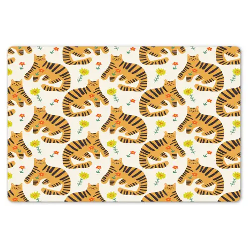 Vrolijk - Tijgerkatten - Bloemen Placemat vinyl groot 368 -zzsfeer1_Kitchenyeah-website
