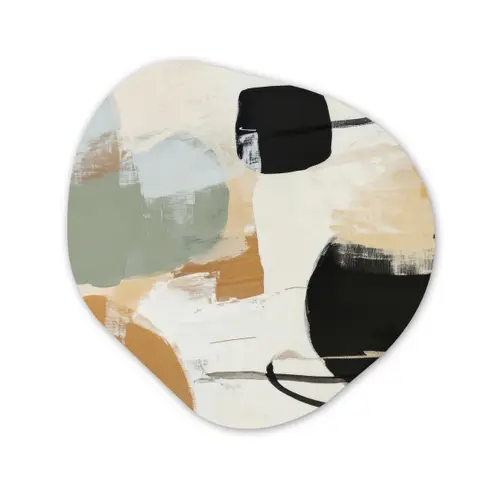 Paint - Abstract - Kleuren Wandcirkel Organisch Aluminium middel -3d