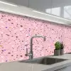 Terrazzo -  Patroon - Kleurrijk - Roze keuken achterwand 2 middel 871 -3d_schuin