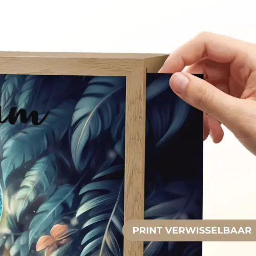 Dino - Jungle - Blauw Light Box met batterij (Wandlamp kind) middel -USP_websiteprintNL