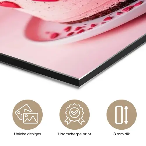 Taart - Hart - Roze aluminium wit klein -closeup_NL