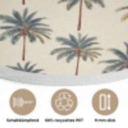 Palmbomen - Tropisch - Groen Akoestische PET Vilt - Rond klein 838 -closeup_DE