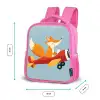 Vos - Vliegtuig - Blauw Kinderrugzak - Roze middel -productfoto_formaten