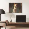 Kat - Geschilderd - Artistiek - Wit PET vilt klein -sfeer5
