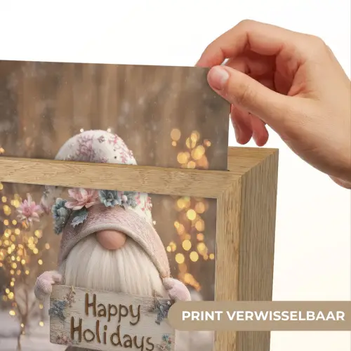 Kerst - Gnome - Bord - Kleurrijk Light Box met kabel (Wandlamp) klein -USP_websiteprintNL
