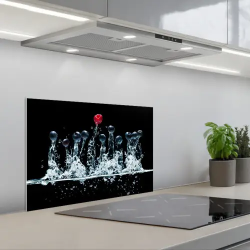 Bessen - Water - Zwart - Fruit - Framboos keuken achterwand spatscherm klein -3d_schuin