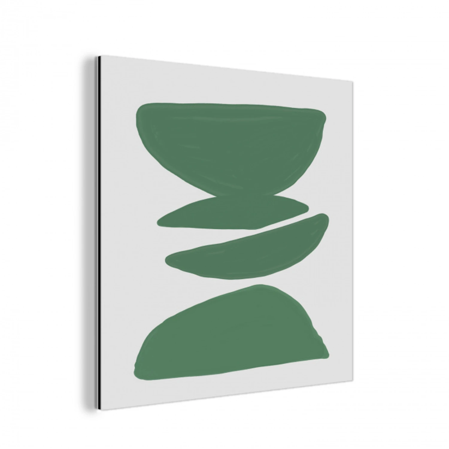 Abstract - Groen - Vormen - Modern aluminium wit klein -3d