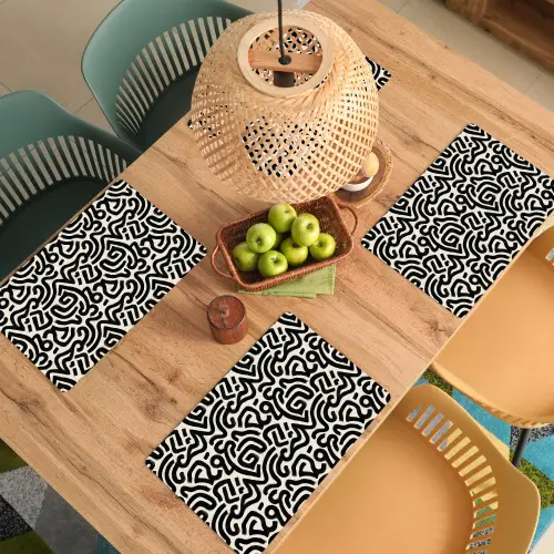 Modern - Abstract - Zwart Placemat vinyl groot 368 -zzsfeer5_Kitchenyeah-website