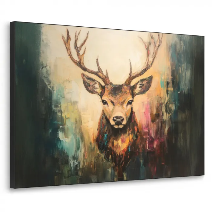 Hert - Geverfd - Gewei - Bruin Textielframe - compleet frame klein -3d