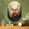 Hert - Geverfd - Gewei - Bruin Wandcirkel Ovaal Glas middel -sfeer2