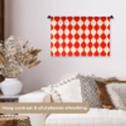 Golvend patroon - Retro - Rood - Beige Wandkleed katoen klein 269 -sfeer1