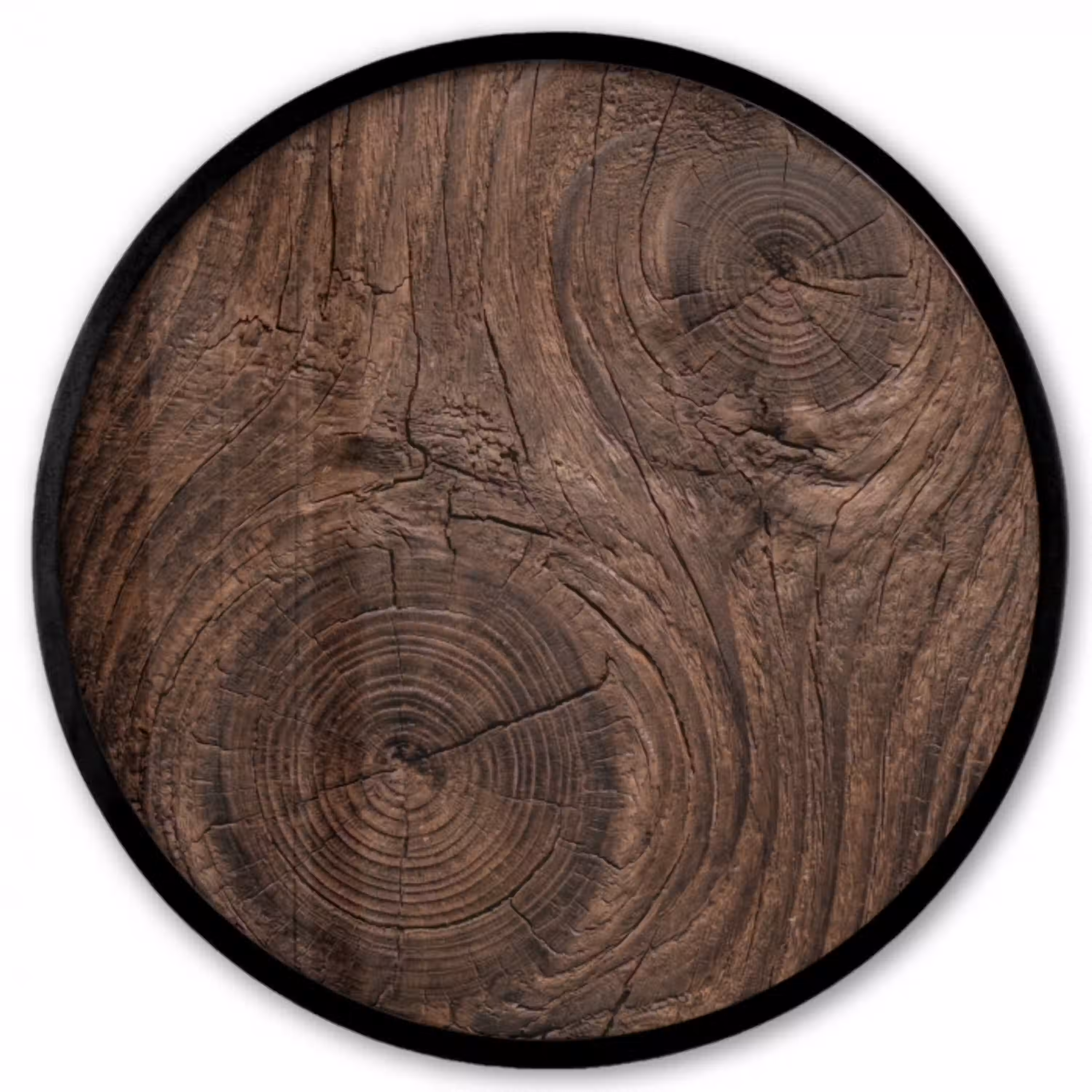 Houtnerf - Textuur - Patroon - Bruin - Rustiek Fotolijst rond zonder passe partout klein -3d