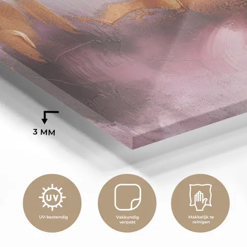 Watercolor - Goud - Roze - Abstract - Kunst plexiglas 5mm klein -sfeer2